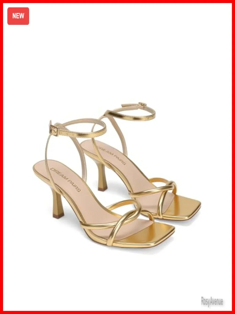 Women's Kitten Low Heels Square Open Toe Strappy Sandals Dress Shoes